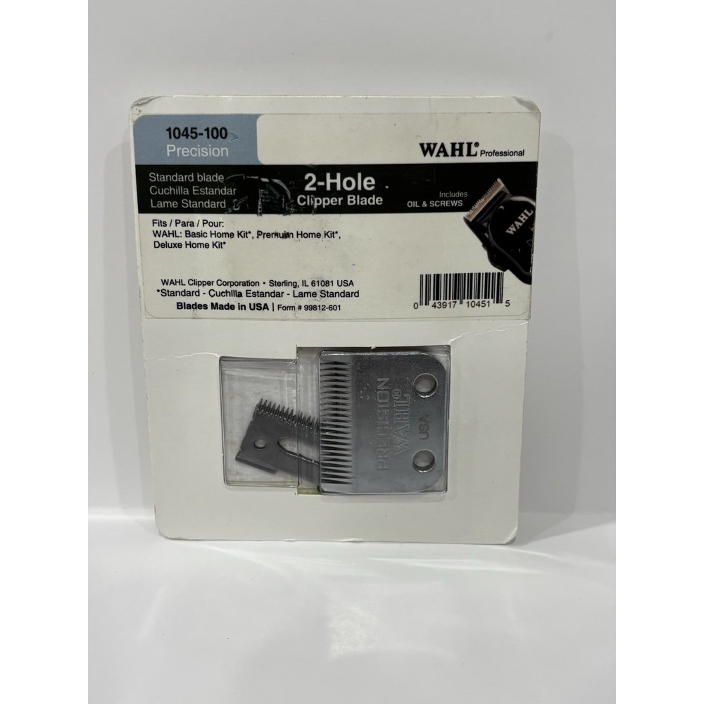Wahl Professional Precision 1045-100 2-Hole Clipper Blade w/Oil Screws USA